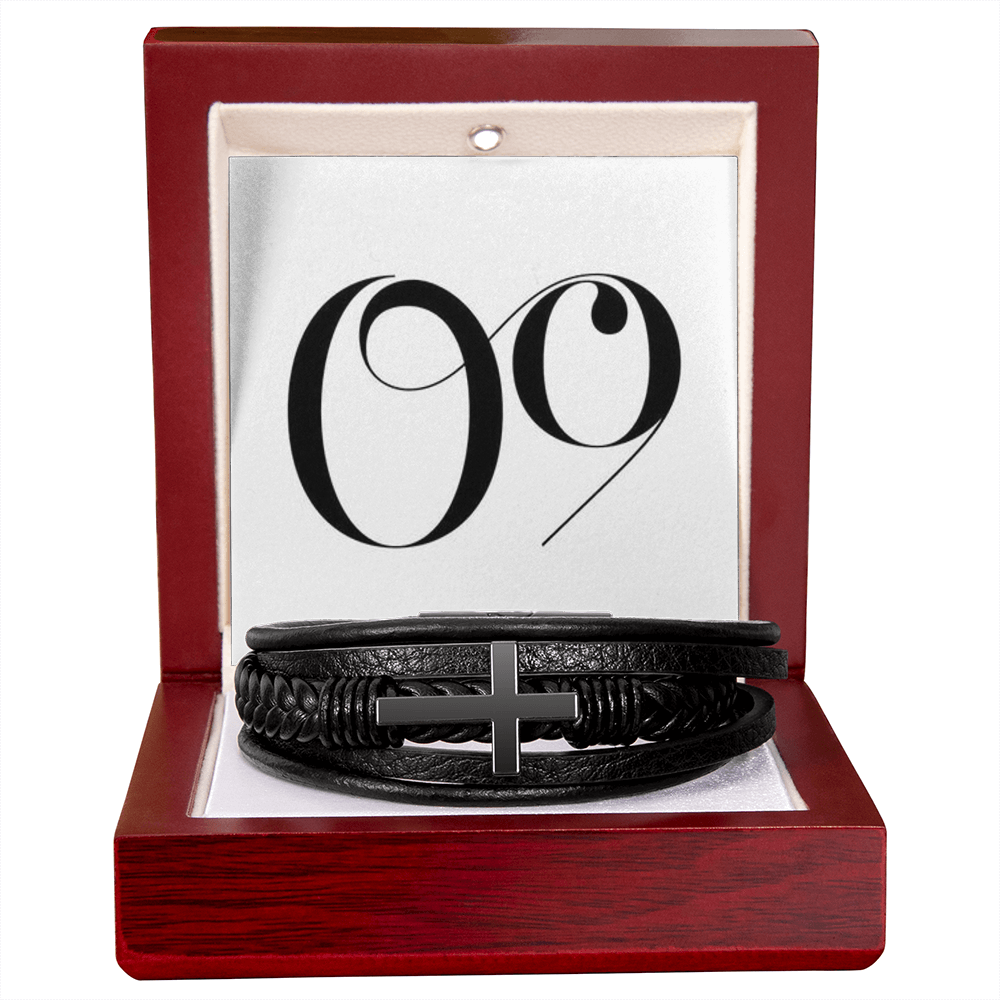 Men's Cross Leather Bracelet