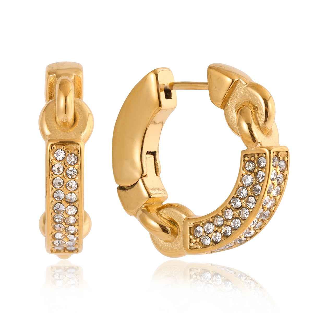18K gold lightweight luxury hoop earrings